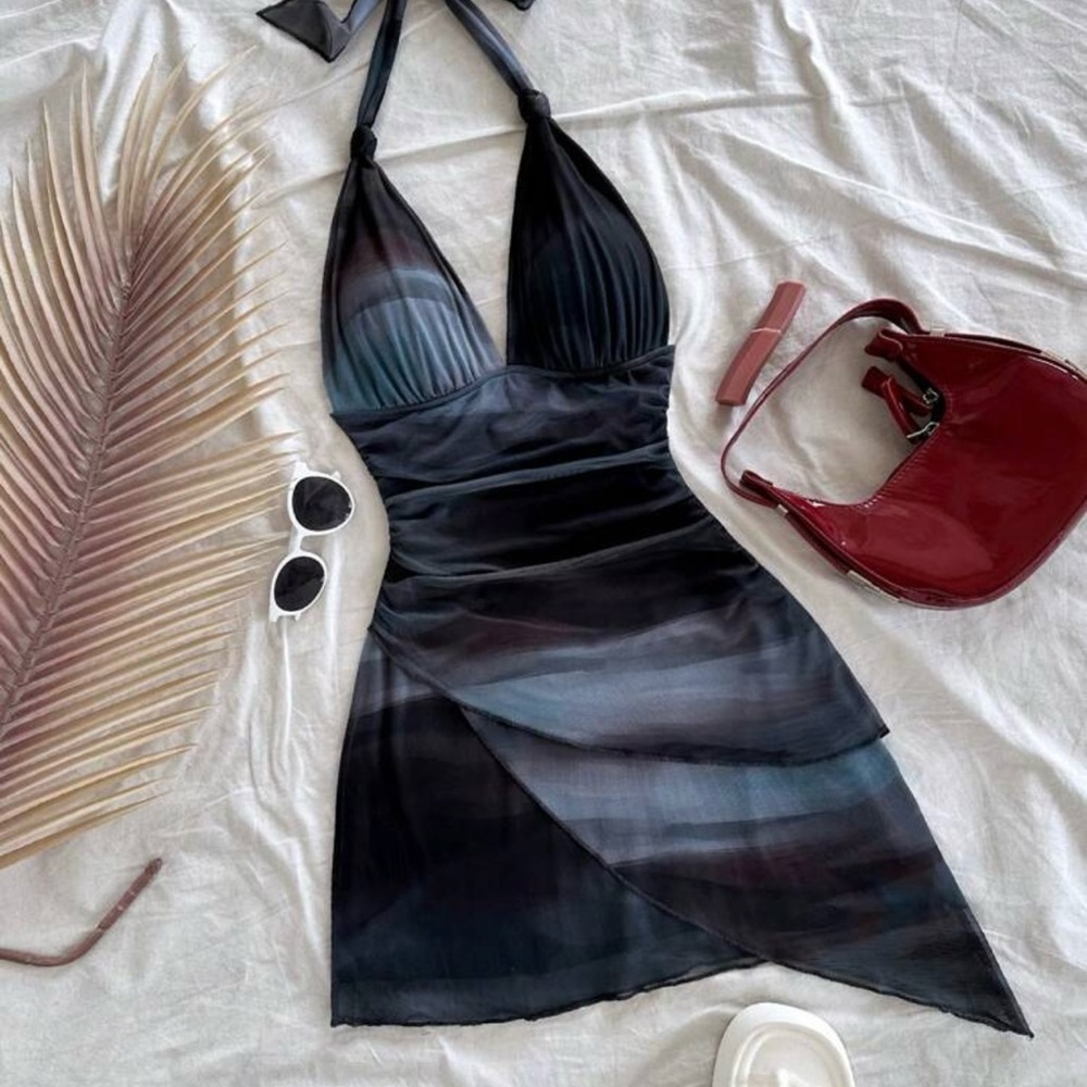 Elegant Asymmetrical Black Dress